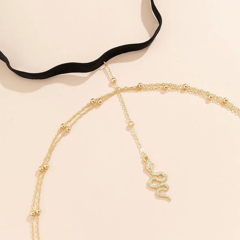 Women’s Snake Pendant Thigh Chain with Beach Style - Smarsty