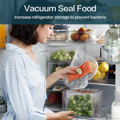 100 Premium Vacuum Sealer Bags, Sealing, Freshness, Compression, Kitchen Vacuum Bags, Food Vacuum Sealer Food Storage Bags by Smarsty