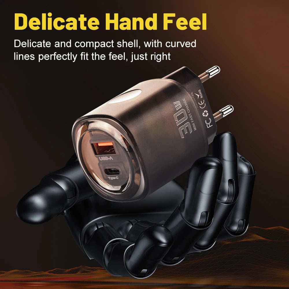 2 In 1 USB PD Charger Quick Charge 3.0 Transparent Design - Smarsty