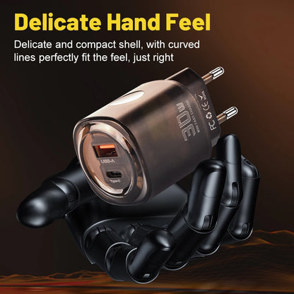 2 In 1 USB PD Charger Quick Charge 3.0 Transparent Design - Smarsty