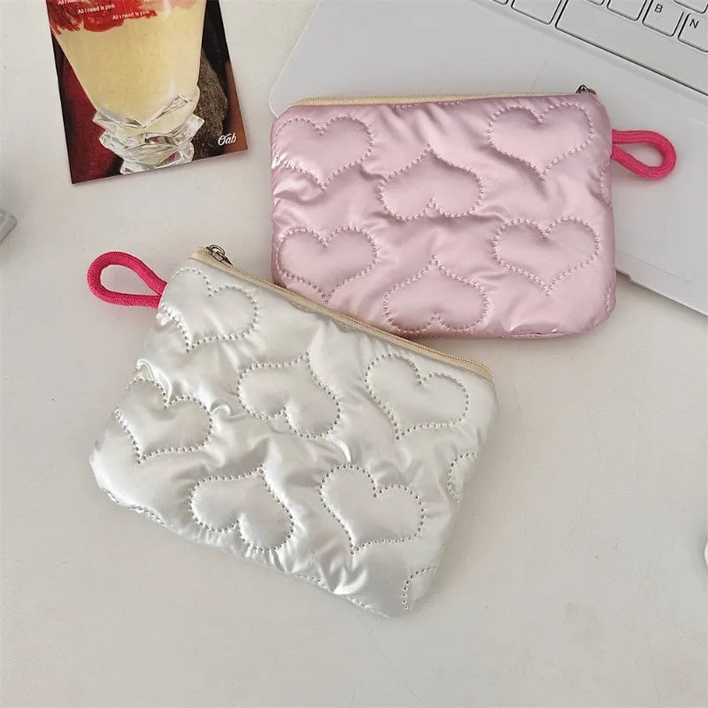 Silver Bow Coin Purse Zipper Wallet Organizer Cosmetic Bag - Smarsty