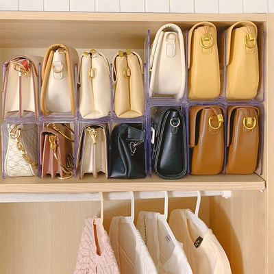 Handbag Storage Organizer Rack Wardrobe Divider Shelf Bag Storage Rack Transparent Purse Handbag Divider Shelf Bags Display Rack by Smarsty