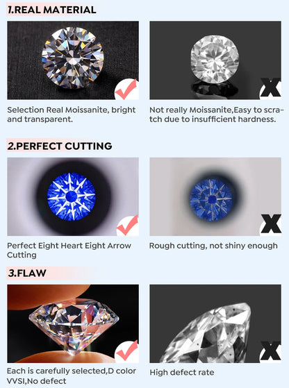 Certified D Color Moissanite Stud Earrings Gold Plated - Smarsty