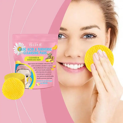 Turmeric Kojic Acid Exfoliating Cleansing Pads Combo - Smarsty