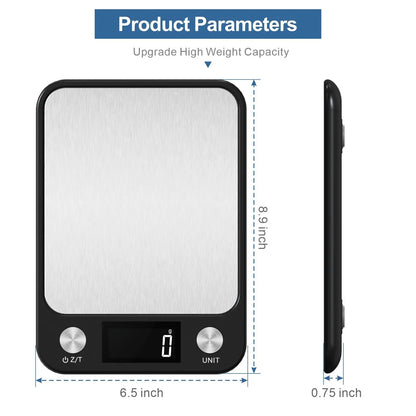 Digital Kitchen Scale 15Kg High Capacity Stainless Steel - Smarsty