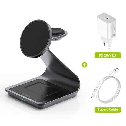 Magnetic Wireless Charger 3 in 1 Station for iPhone Watch - Smarsty