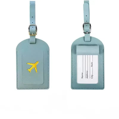 Stamped Leather Business Luggage Tag Suitcase Address Label Luggage Boarding Case Label Name ID Address Clip Travel Accessories - Smarsty