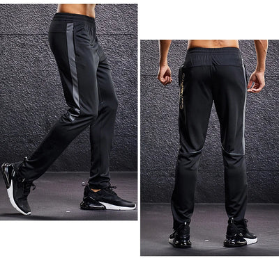 Men Sport Pants Running Pants With Zipper Pockets Soccer Training Jogging Sports Trousers Fitness Football Leggings Sweatpants - Smarsty