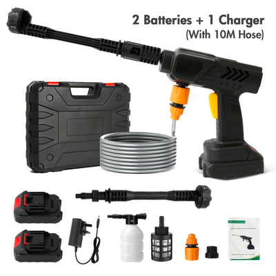 Cordless Pressure Washer Gun Electric 6 IN 1 Nozzle Portable 21V 500PSI 3200rpm High-Power With Battery 10M (32.8FT) Hose - Smarsty