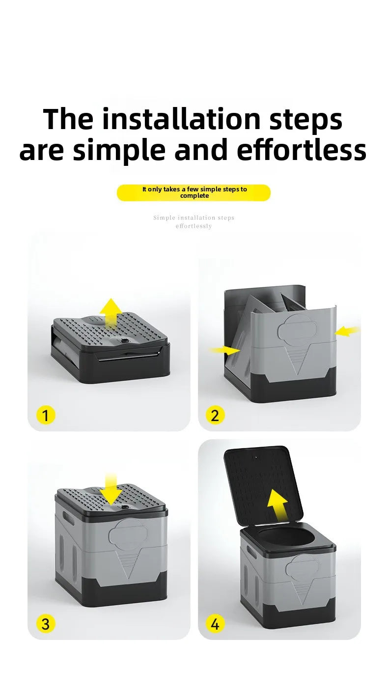 Portable Car Folding Toilet Toilet Camping Emergency Artifact Car Travel Emergency Outdoor Mobile Toilet Camping Equipment