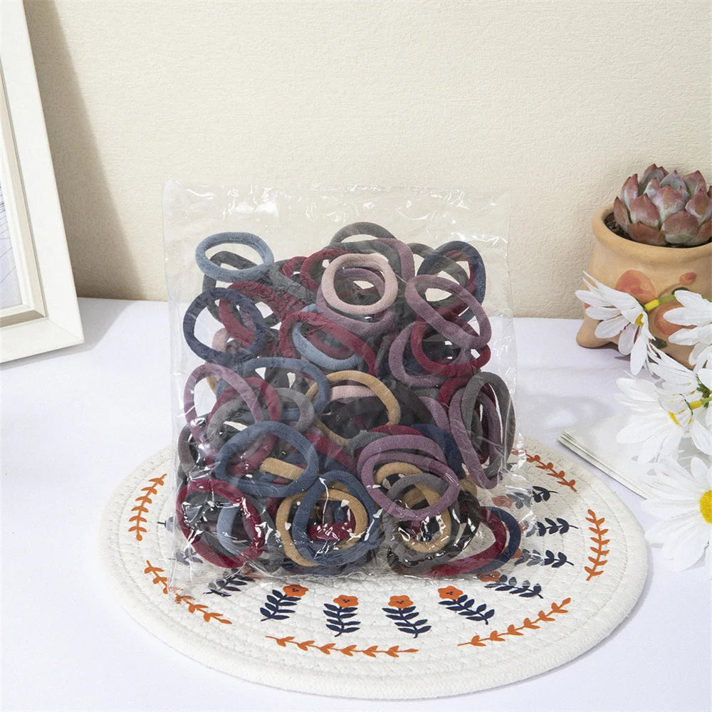 Black Hair Bands High Elastic Strong Hold 100pcs Pack - Smarsty