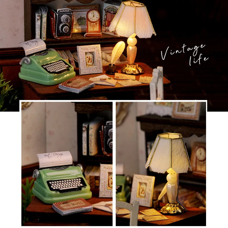 Wooden Mini Miniature Doll House DIY Small House Kit 3D Puzzle Building Assembly House Furniture Toy Children's Birthday Gifts