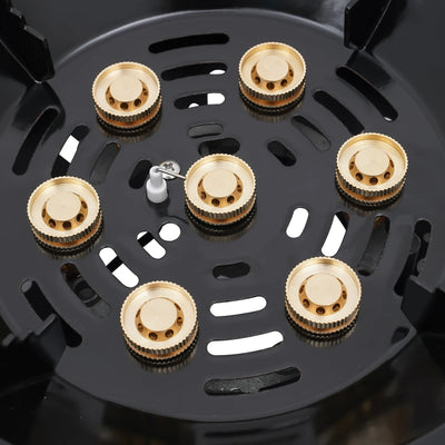7-Core Camping Stove High-Power Strong Fire Portable Tourist Gas Burner Windproof Electronic Ignition Camping Equipment 21000W
