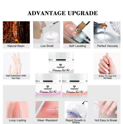 Milky White Hard Gel For Nail Extension 30ML - Smarsty
