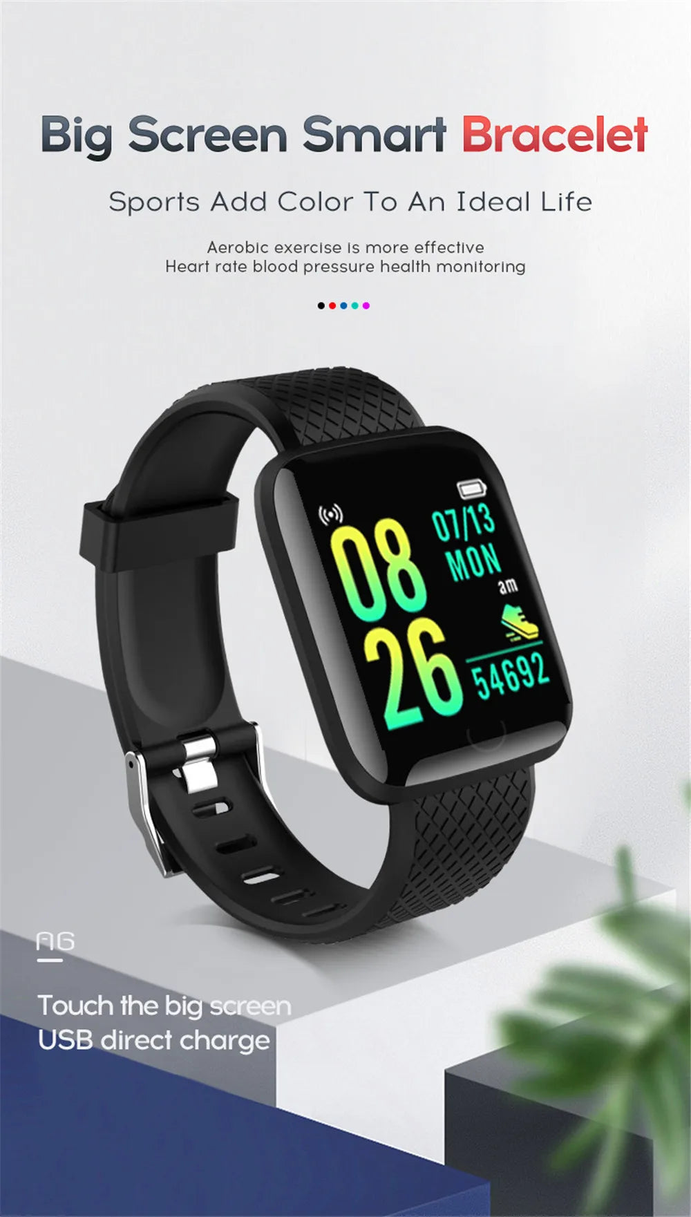 Smartwatch Fitness Tracker with Music Control and Pedometer - Smarsty