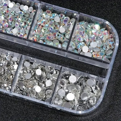 Boxed 3D Flat Back Nail Rhinestones Kit for DIY Manicure - Smarsty