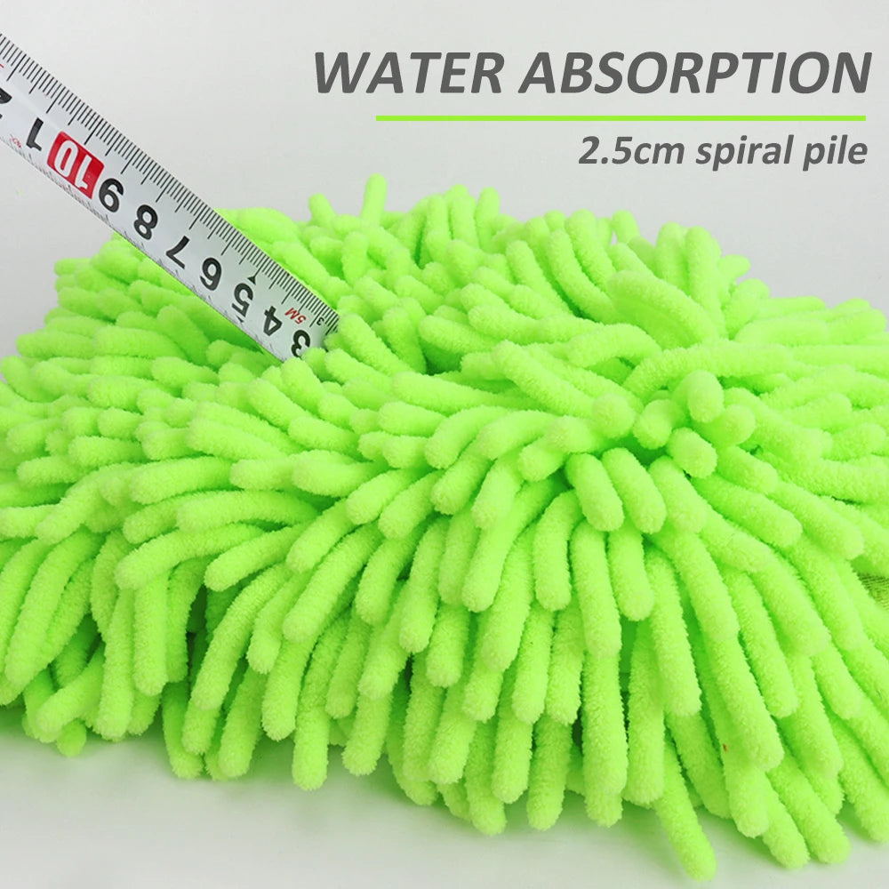 Thickened Chenille Car Wash Gloves Double Sided Plush - Smarsty
