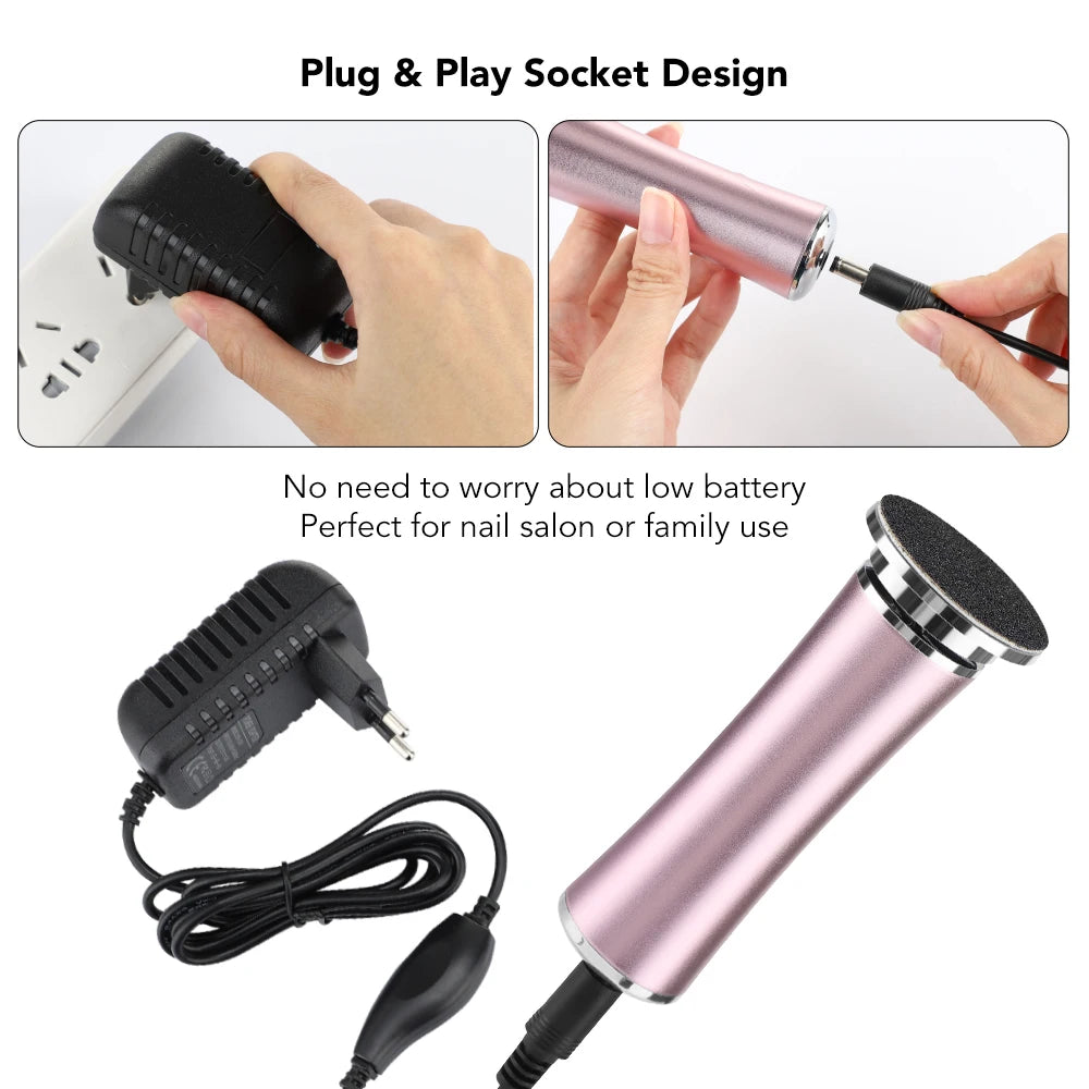 Rechargeable Electric Foot File for Dead Skin Removal - Smarsty