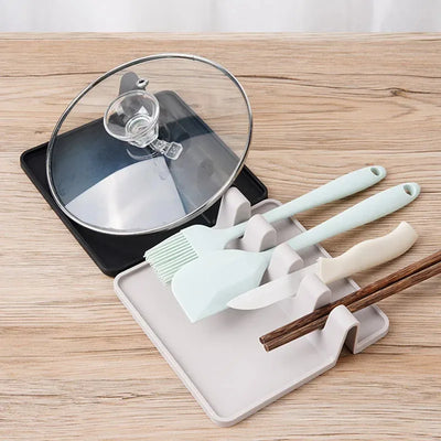 Silicone Tableware Drying Kitchen Utensil Rack Rest Holders Fork Spatula Multifunctional Shelf Organizer Non-Slip Storage Pad by Smarsty
