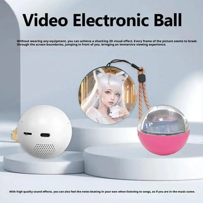 3D Video Crystal Ball DIY Memory Art Glass Ball Lamp Spherical Pixel Display 2.7inchs Screen 4GB Videos Player for Gift - Smarsty