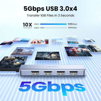 USB C Hub 4 Ports USB 3.0 UltraSlimDock For MacBook - Smarsty