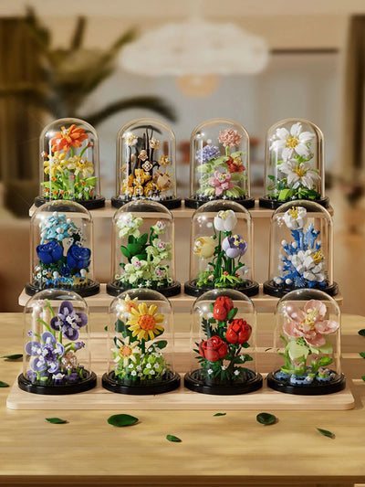 Micro particle building block bouquet handmade gift, children's puzzle toy handmade DIY sunflower desktop decoration ornament - Smarsty