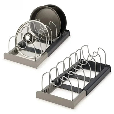 Expandable Pots and Pans Storage Rack for Cabinets Pot and Lid Holder with 6 Adjustable Shelves for Kitchen Organization Tools by Smarsty