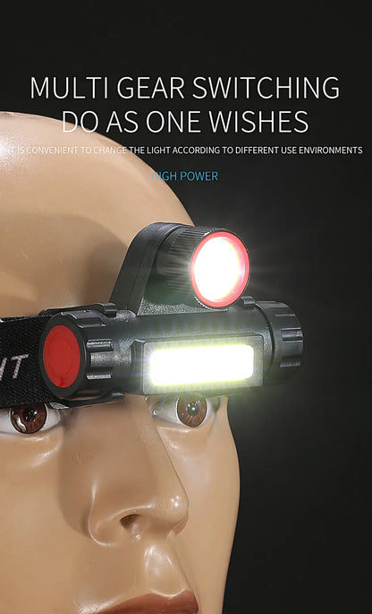 COB LED Headlamp Torch Rechargeable Headwear Flashlight Outdoor Waterproof Camping Fishing Mining Lantern Headlight With Magnet by Smarsty