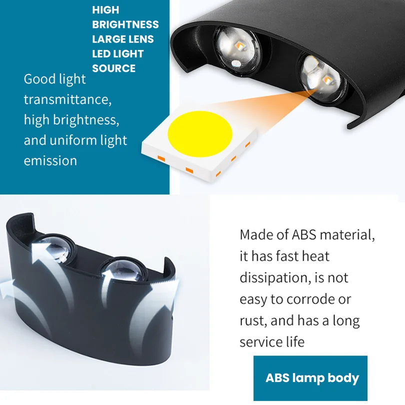 Modern LED Wall Light Waterproof for Home and Garden - Smarsty