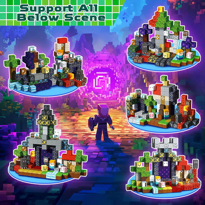 300pcs Warped Forest Magnetic Building Blocks Set, My World Figures Bricks, STEM Educational Toys for Kids, Gifts for Boys Girls