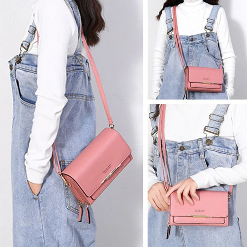Women's Wallet Korean Handbag Multi Card Large Capacity Casual Shoulder Bag Mobile Phone Packet Fashion New Style - Smarsty