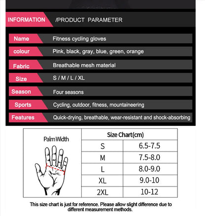 Breathable Anti Slip Half Finger Cycling Gloves for Men and Women - Smarsty