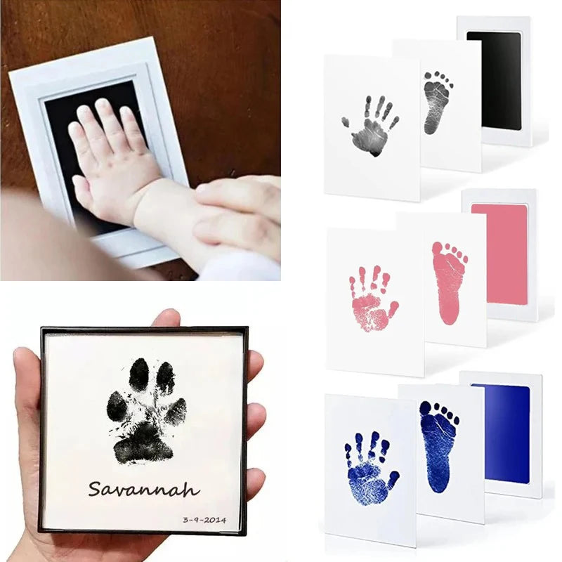 No Touch Baby Hand Footprint Kit Safe Ink Pad Souvenir - Smarsty