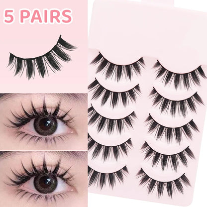 DINGSEN 5 Pairs Soft Natural Long False Eyelashes - Smarsty