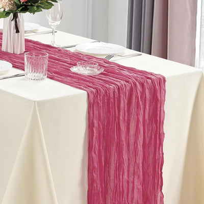 Boho Cheesecloth Table Runner Set for Elegant Events - Smarsty