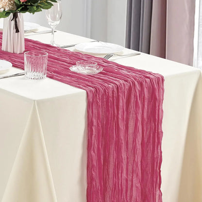 Boho Cheesecloth Table Runner Set for Weddings - Smarsty