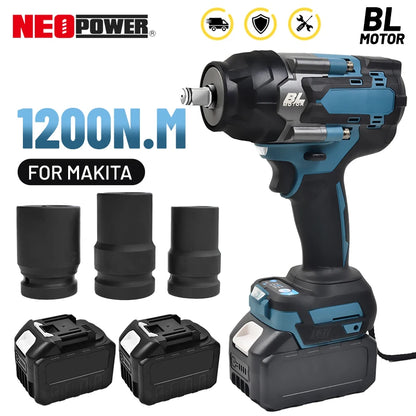1200N.M Torque Brushless Electric Impact Wrench Cordless Power Tool - Smarsty