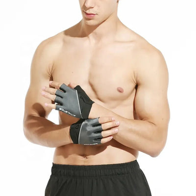 1Pair Breathable Cycling Gloves Workout Gym Gloves for Men Women Weight Lifting Fingerless Gloves Training Exercise Fitness by Smarsty