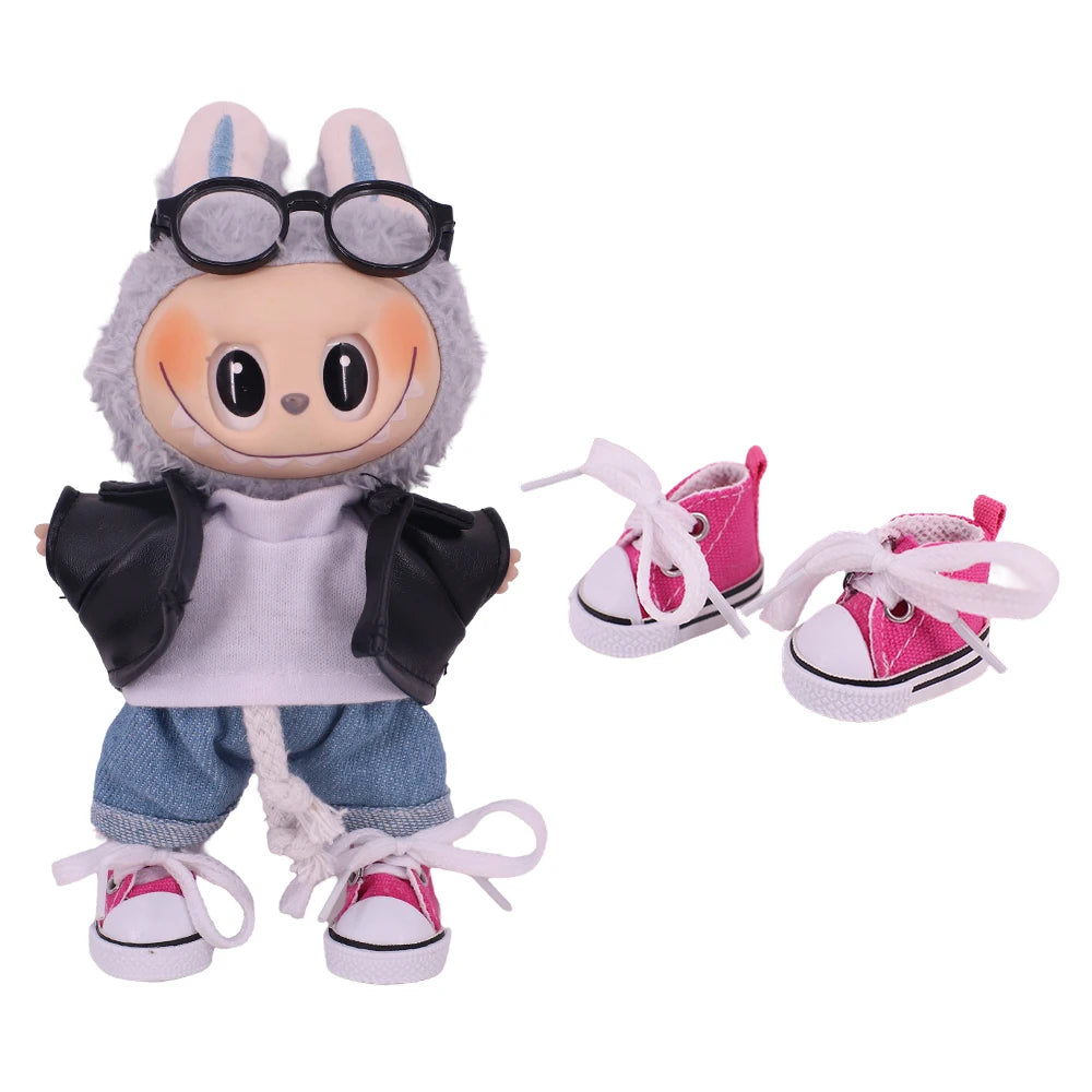 3.8cm Doll Shoes For labubu 17cm Plush Doll Clothes Accessories Girl's Toys ,Christmas Festival Birthday Gift