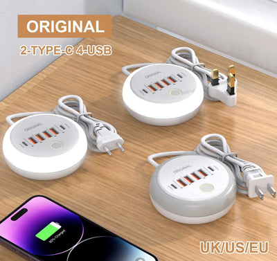 50W USB PD Charger Six Port Fast Charging Station Hub - Smarsty