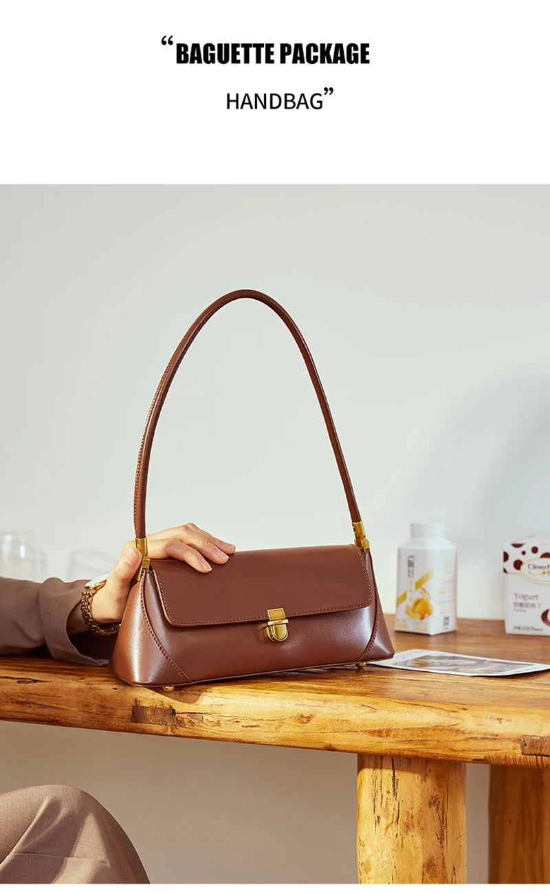 Lux Baguette Bag For Women Genuine Leather Shoulder - Smarsty