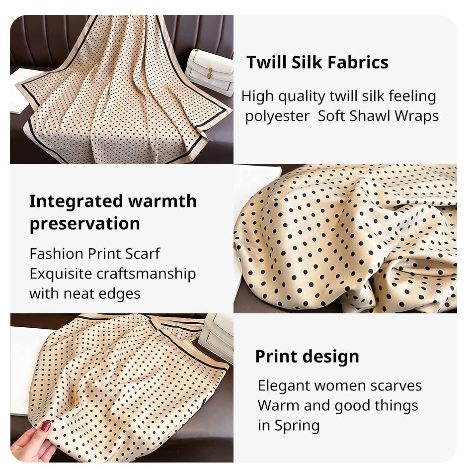 Silk Square Hair Scarf Sunscreen Beach Wrap - Smarsty
