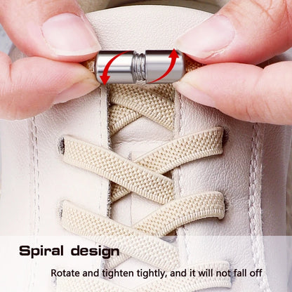 1Pair Elastic Laces Sneakers No Tie Shoe laces Capsule Lock Shoelaces Without ties Kids Adult 0.6cm Flat Shoelace for Shoes - Smarsty