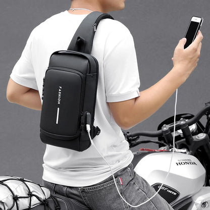 Anti Theft Chest Bag USB Charge Crossbody Sling Pack - Smarsty