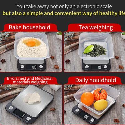 Digital Kitchen Scale 15Kg Stainless Steel Design - Smarsty
