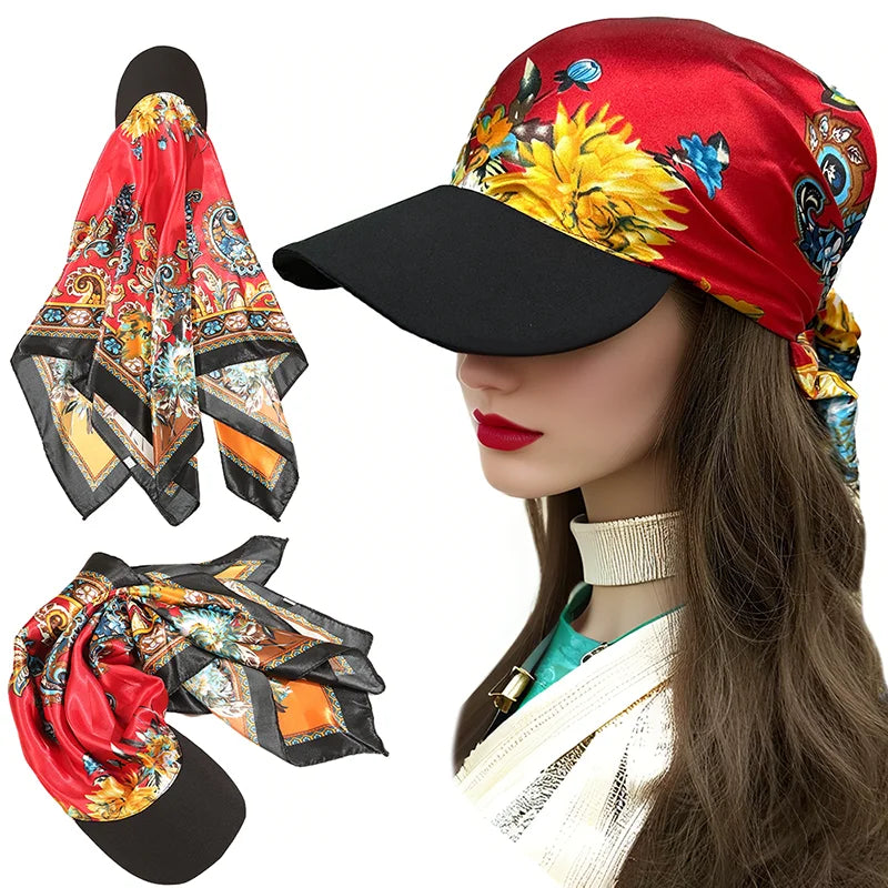 Women Printed Sunscreen Baseball Cap Sun Protection Packable - Smarsty