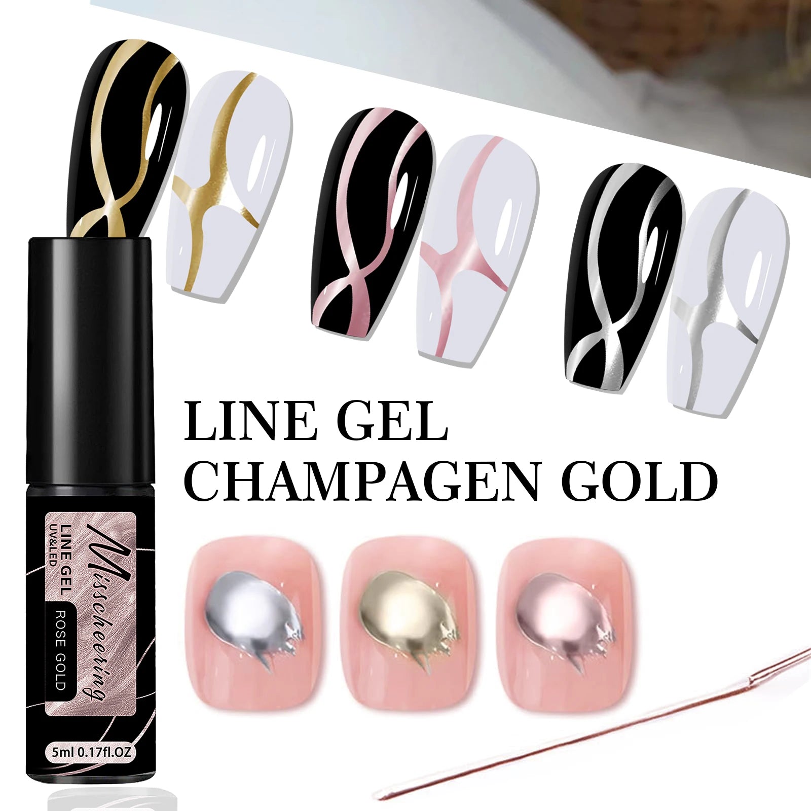 Gold Silver Metallic Nail Gel Polish for Stunning Mirror Finish - Smarsty