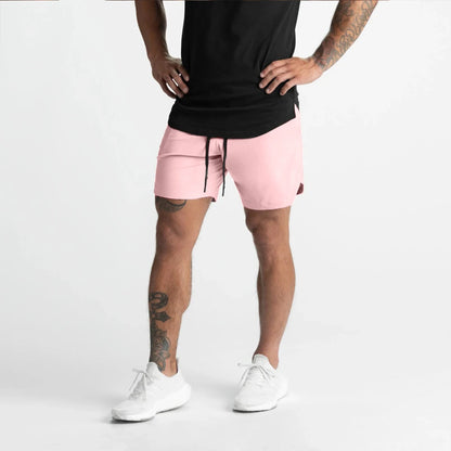 2024 New Men's Shorts Single-Layer Woven Quick Dry Solid Color Running Fitness Sports Casual American Fifth Pants Comfortable - Smarsty