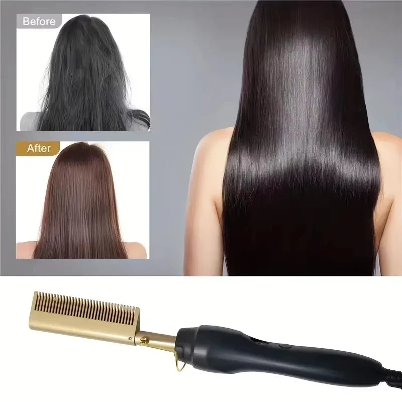 Multi Functional Electric Hair Comb Straightener for Easy Styling - Smarsty