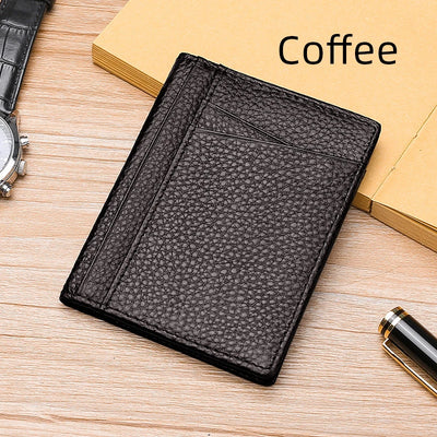 YUECIMIE Super Slim Soft Wallet Genuine Leather Mini Credit Card Holder Wallets Purse Thin Small Card Holders Men Wallet - Smarsty